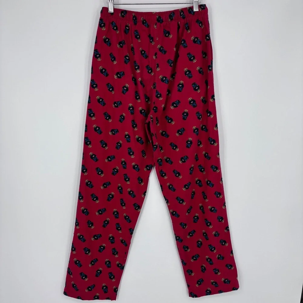 Polo Ralph Lauren Pajama Pants Mens S Red Cotton Flag Polo Bear Loungewear